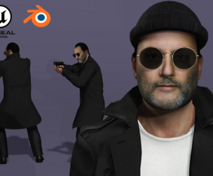 Realistic Jean Reno as Leon The Professional Fully Rigged for Unreal