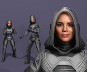 Realistic Female Superhero Character Ghost look from Thunderbolts