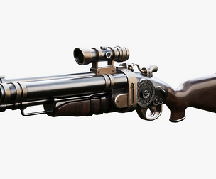 Steampunk Shotgun 3D Model with PBR Textures
