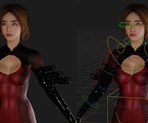 3D Character Reina - Fully Rigged Sci-Suit Model