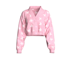 Girls Long Sleeve Cardigan Sweater | Marvelous / Clo3d / obj / fbx