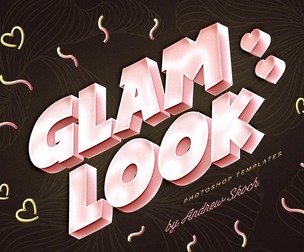 Glam Look PSD Fully Editable Text Effect. Layer Style PSD Mockup Template