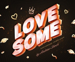 Love Some PSD Fully Editable Text Effect. Layer Style PSD Mockup Template
