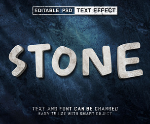 Stone PSD Fully Editable Text Effect. Layer Style PSD Mockup Template
