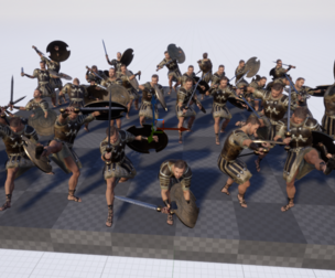 Realistic Roman Gladiator Warrior-UE5.5 Ready Project with Sword Combat Animations