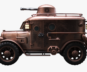 Steampunk Armored Van 3D Model