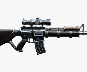 Steampunk Machine Gun with PBR Textures