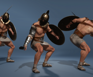Realistic Game-Ready Roman Spartacus Gladiator Warrior-UE5 Ready Project Combat Animations