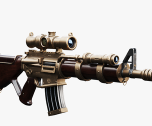 Steampunk Machine Gun - High-Detail Weapon Model with PBR Textures