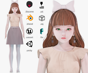 Casual clothes 0022 - Rig - Unreal - Unity - Blender - Animated - Realistic Female Character