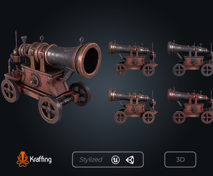 Steampunk Cannon V1 - Fantasy Weapon – Game Ready