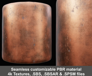 Aged Copper Substance PBR Material and Textures