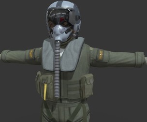 Rigged Military Fighter Pilot