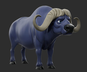 African Buffalo - Stylized / Cartoon