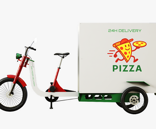 Electric Cargo Tricycle Delivery Bicycle - Pizza Delivery
