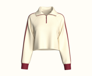 Girls Half Zip Cropped Jacket | Marvelous / Clo3d / obj / fbx
