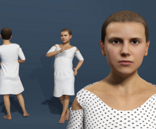 Realistic Child Girl Character – Stranger Things Eleven – Full Body & Facial Rigged – Dance ballet