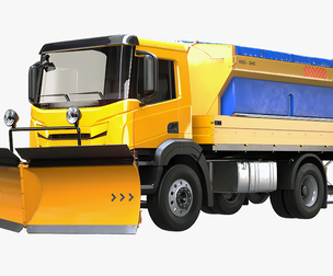 Realistic Snow Plow Truck 3D Model - Winter Service Vehicle