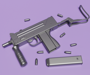 Mac 11 SMG (Base mesh and High-poly)