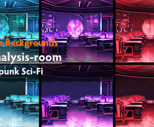 12 Cyberpunk Sci-Fi Backgrounds - "Analysis-room"