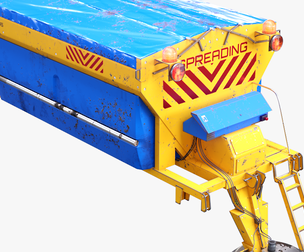 Rusted Road Salt Spreader Model - Winter Snow Removal Equipment for Trucks