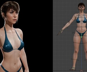 Realism Female Character - Full Rigged 3D Model