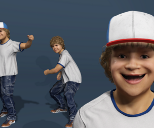 Dustin Henderson (Stranger Things Season 1) High-Quality 3D Model - Fully Rigged & Facial Shapes
