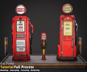 Gas Station / Full Tutorial Process + 3D Model
