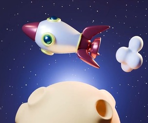 Animation Of A Rocket Traveling On A Planet 3D