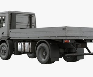 Realistic Flatbed Truck Aged and Rusted