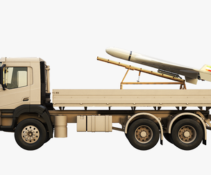 Military Transport Truck with Drone Launcher Shahed 136