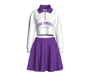 Girls Crop Sweatshirt With Skirt - TOO SWEET | Marvelous / Clo3d / obj / fbx