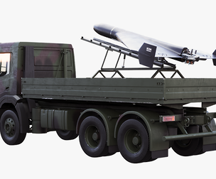 Military Transport Truck with Drone Launcher Geran-2