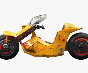 Futuristic Cyberpunk Motorcycle 3d Model - Yellow