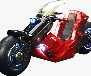 Futuristic Cyberpunk Motorcycle 3D Model - Sci-Fi Bike Neon City Vehicle
