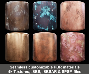 Old Copper Metals Substance Material Collection