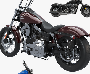 Harley-Davidson Street Bob 2017 Motorcycle 3D Model