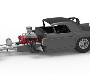 Front engine old school dragster with shell V12 Scale 1:25