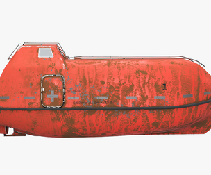 Old Aged Lifeboat Marine Rescue Vessel Model