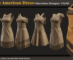5 Native American Dress-MD-CLo3D-ZPRJ-FBX-OBJ