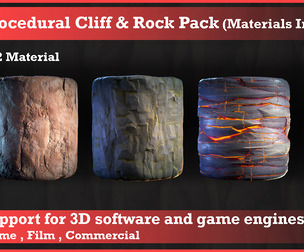 Procedural Cliff & Rock Materials Pack (12 Materials)