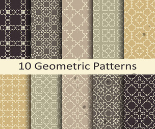 10 Geometric patterns .Vector Seamless Texture Patterns, EPS File.