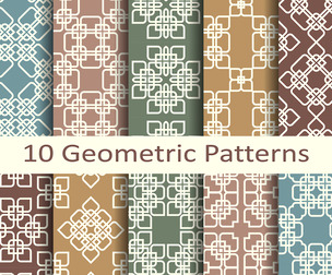 10 Geometric patterns .Vector Seamless Texture Patterns, EPS File.