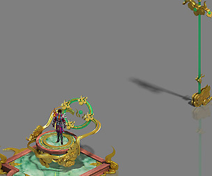 Large city square - flagpole - table