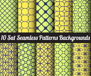 10 Geometric patterns .Vector Seamless Texture Patterns, EPS File.