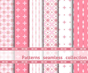 10 Rose patterns.Vector Seamless Texture Patterns, EPS File.
