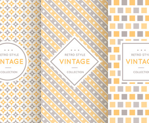 3 Retro Vintange Vector Seamless Texture Patterns, EPS File.