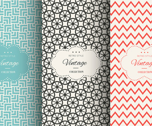 3 Retro Vintange Vector Seamless Texture Patterns, EPS File.