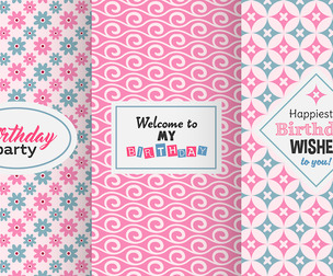 3 Retro Vintange Vector Seamless Texture Patterns, EPS File.