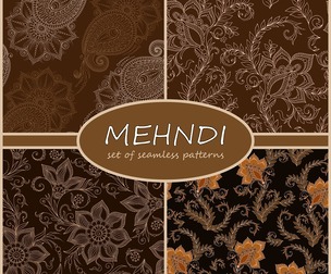 4 Mehdi patterns, Vector Seamless Texture, EPS File.